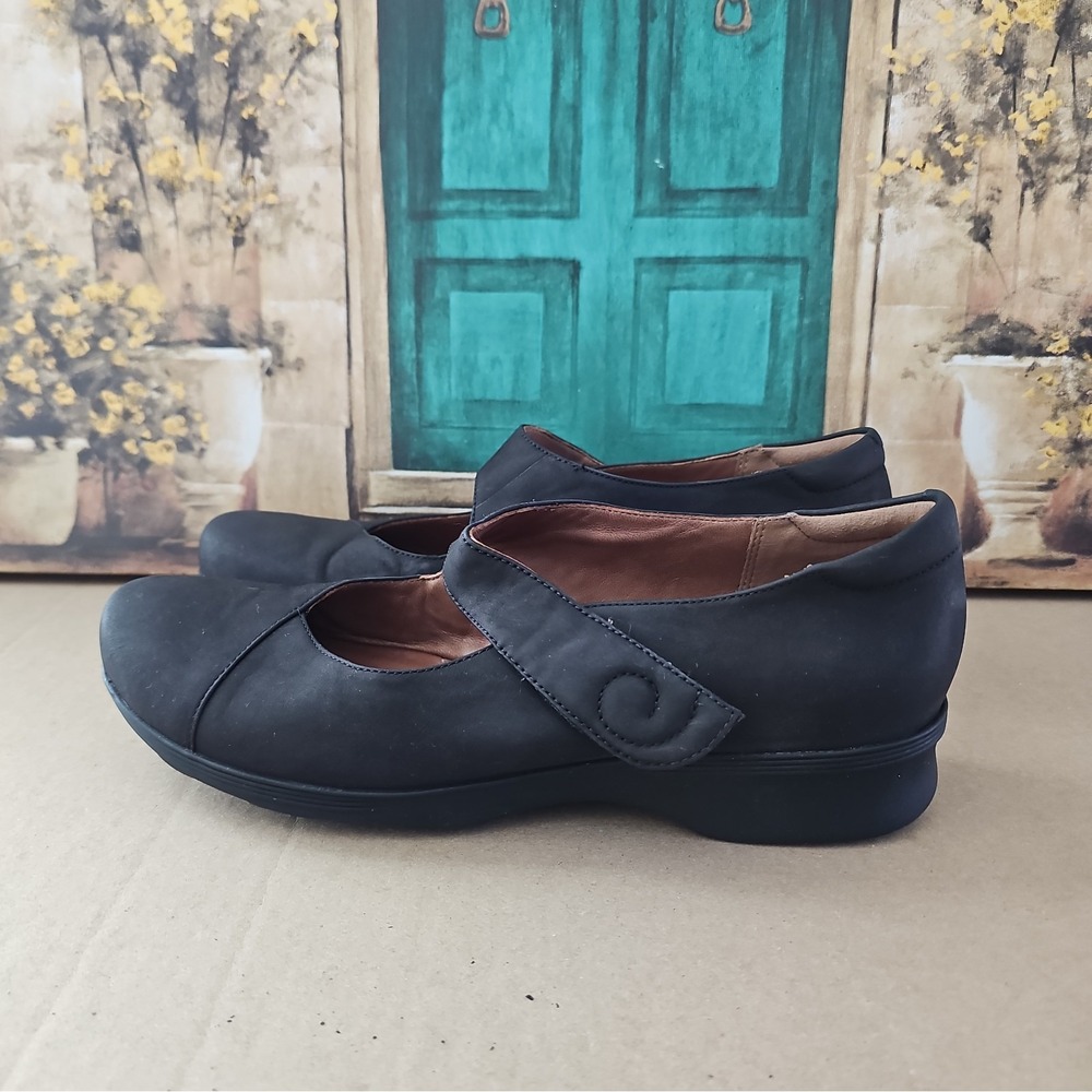 Clarks Artisan Sz 6.5 M Black Suede Leather Adjustable Oxford Loafer 26102186